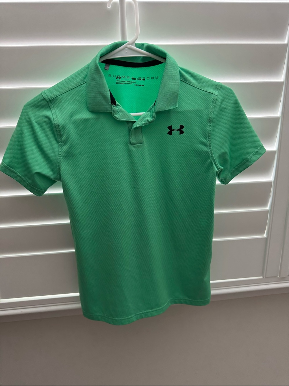 Boys Under Armour Mint Green Performance Polo Youth Medium